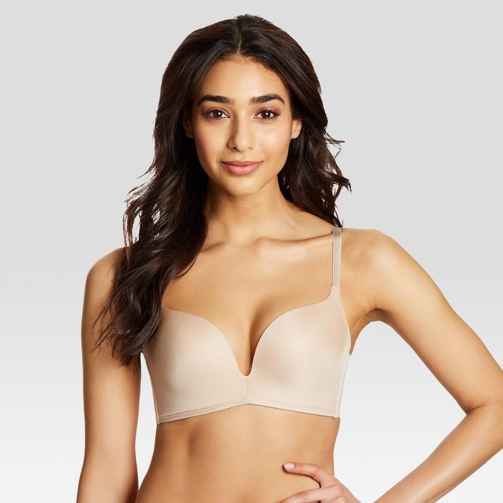 Maidenform Self Expressions Womens Wireless Plunge Push-Up Bra SE1189 - Beige 40C Product Image