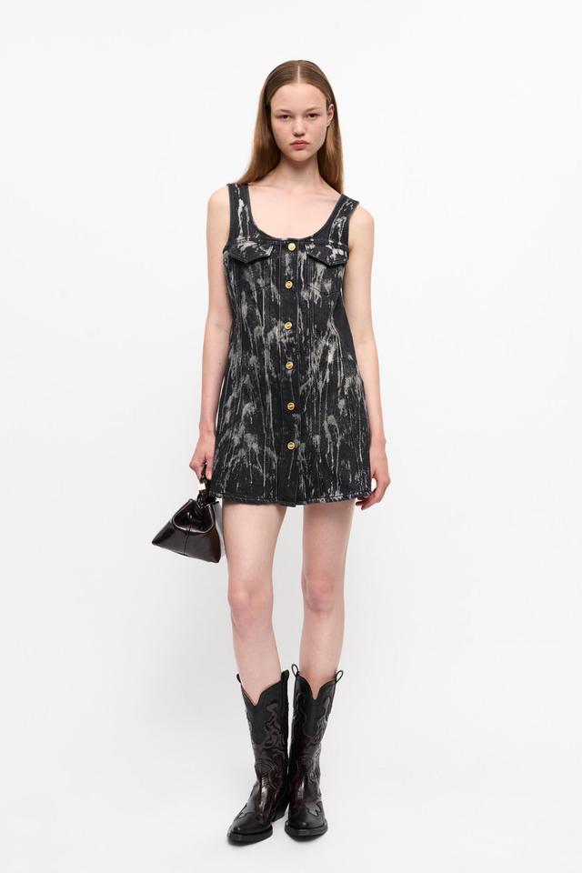 Black Denim Mini Dress Product Image