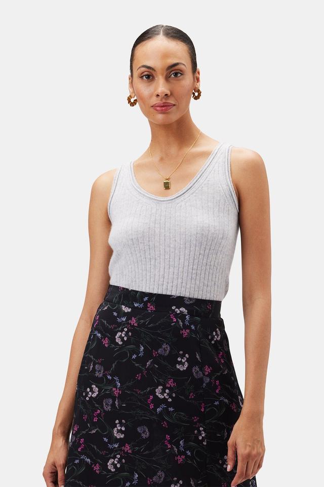 Nora Cashmere Tank - Heather Grey Product Image