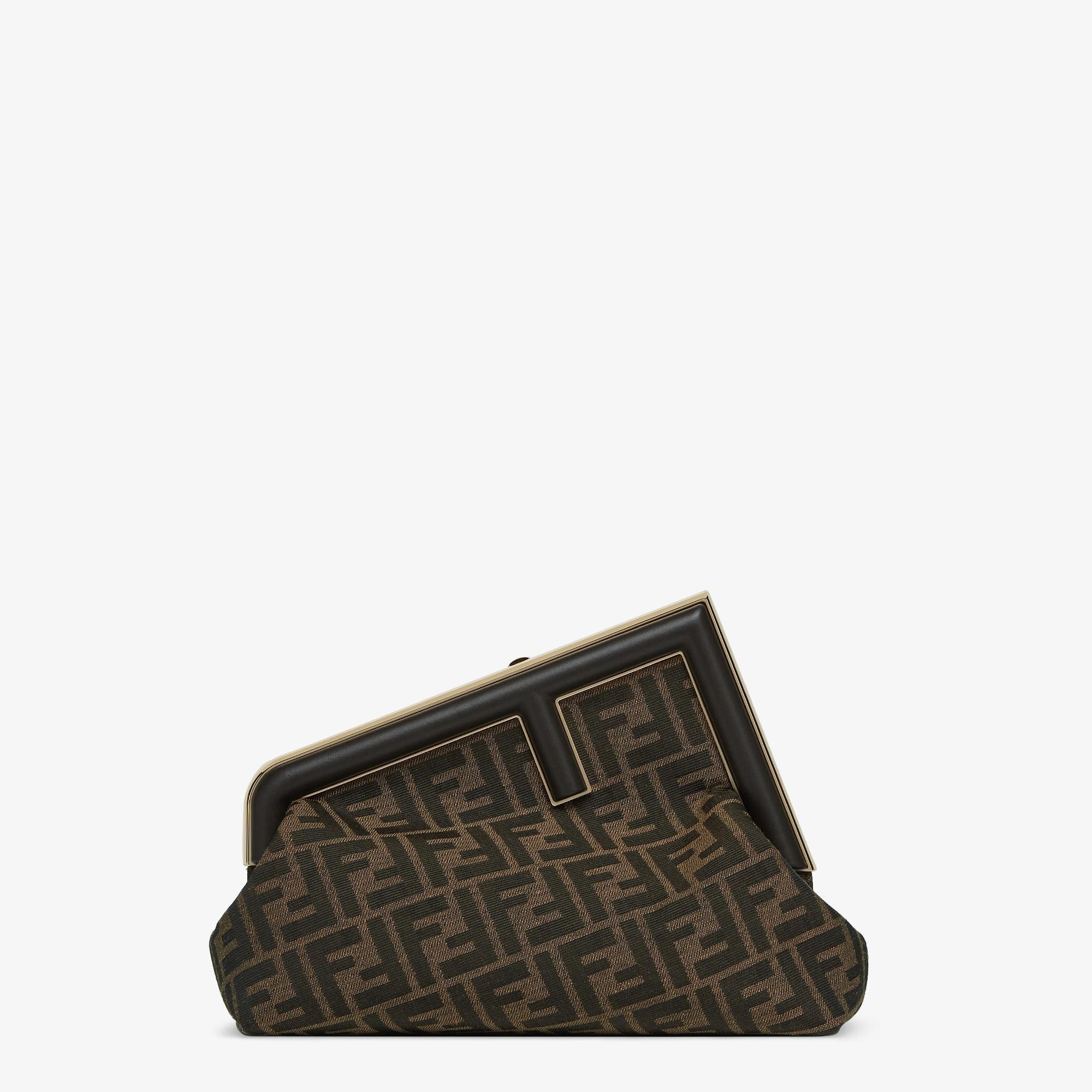 Fendi First MidiBrown FF jacquard fabric bag Product Image