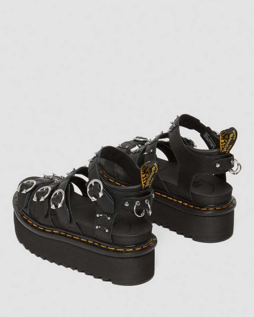 Blaire Piercing Leather Platform Sandals Product Image