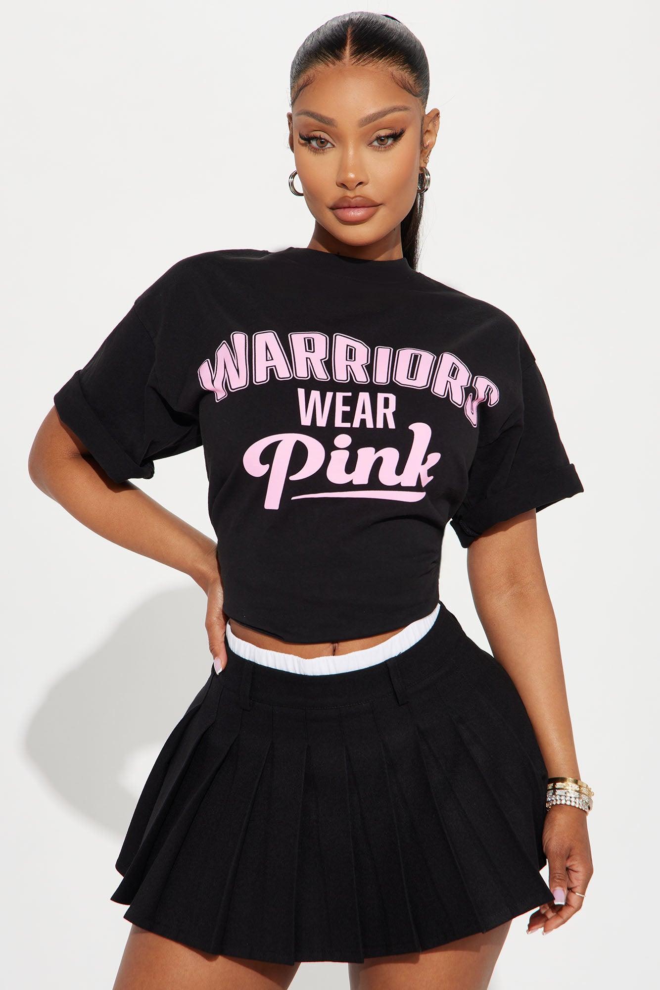 Warriors Wear Pink Breast Cancer Awareness Tee - Black Product Image