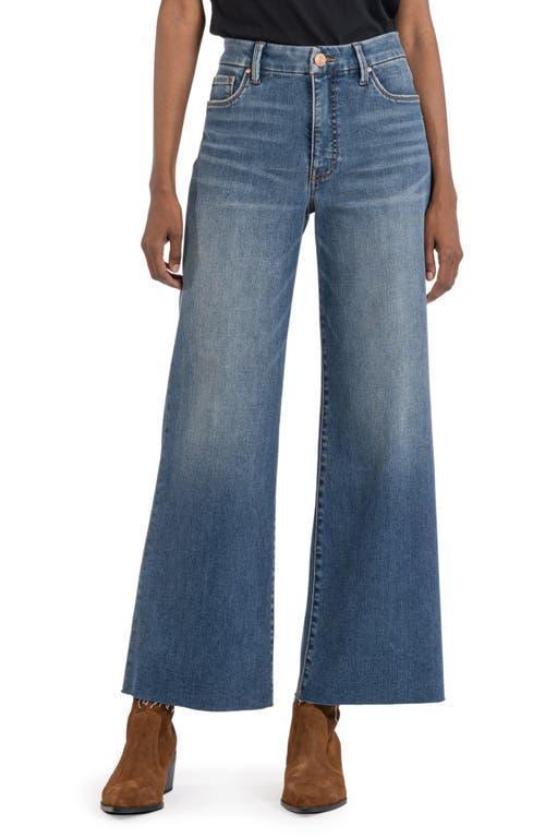 KUT from the Kloth Meg Fab Ab Raw Hem High Waist Wide Leg Jeans Product Image