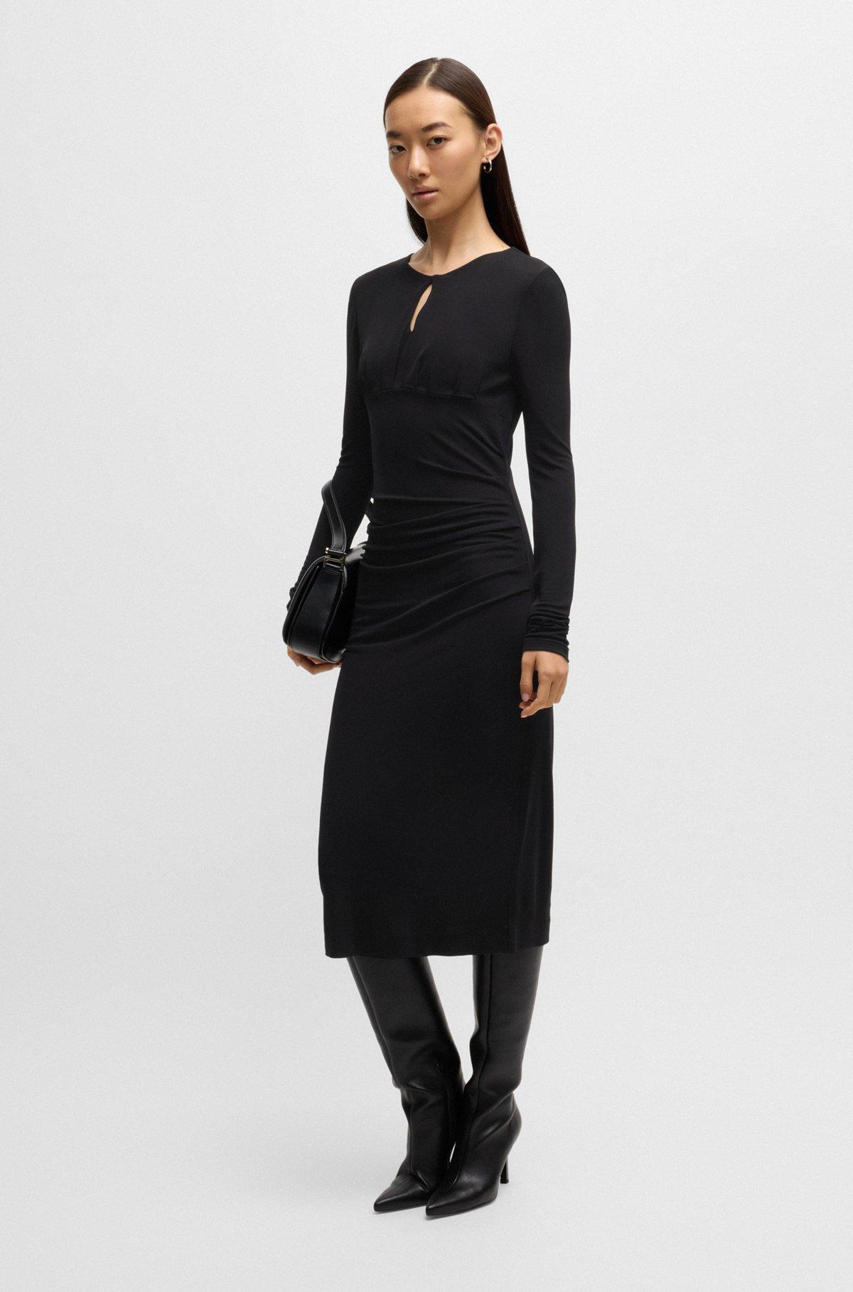 Matte-jersey dress with keyhole neckline Product Image