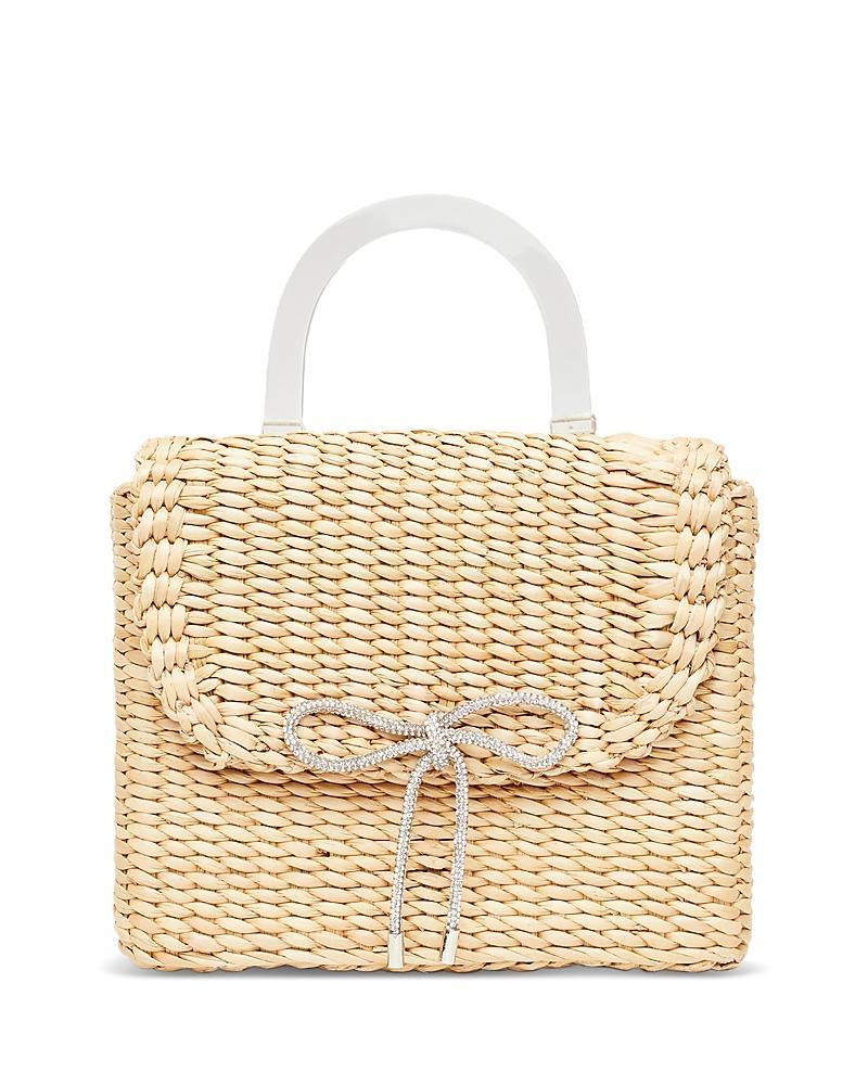 Womens The Bow Woven Top-Handle Bag Product Image