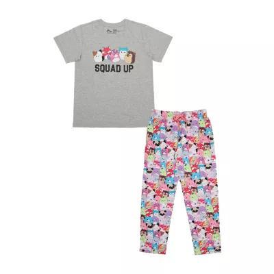 Squishmallows Womens Plush Crew Neck Short Sleeve 2-pc. Pant Pajama Set Product Image