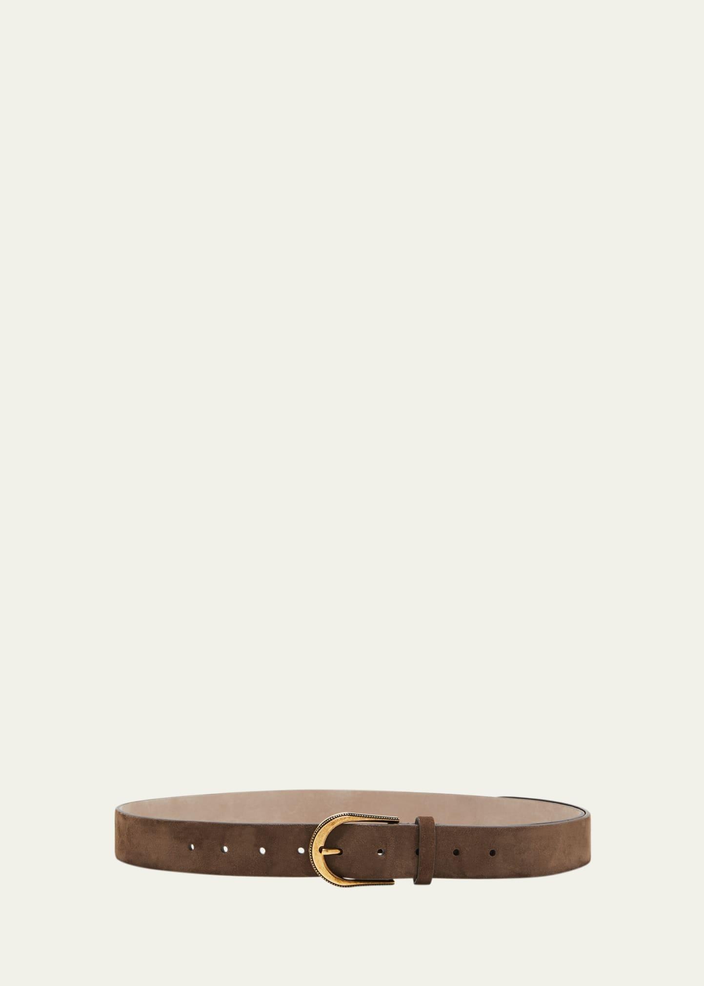 Suede Leather Belt with Round Belt Buckle product image