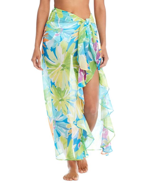 Bleu by Rod Beattie Womens Long Ruffle Sarong Cover-Up Product Image