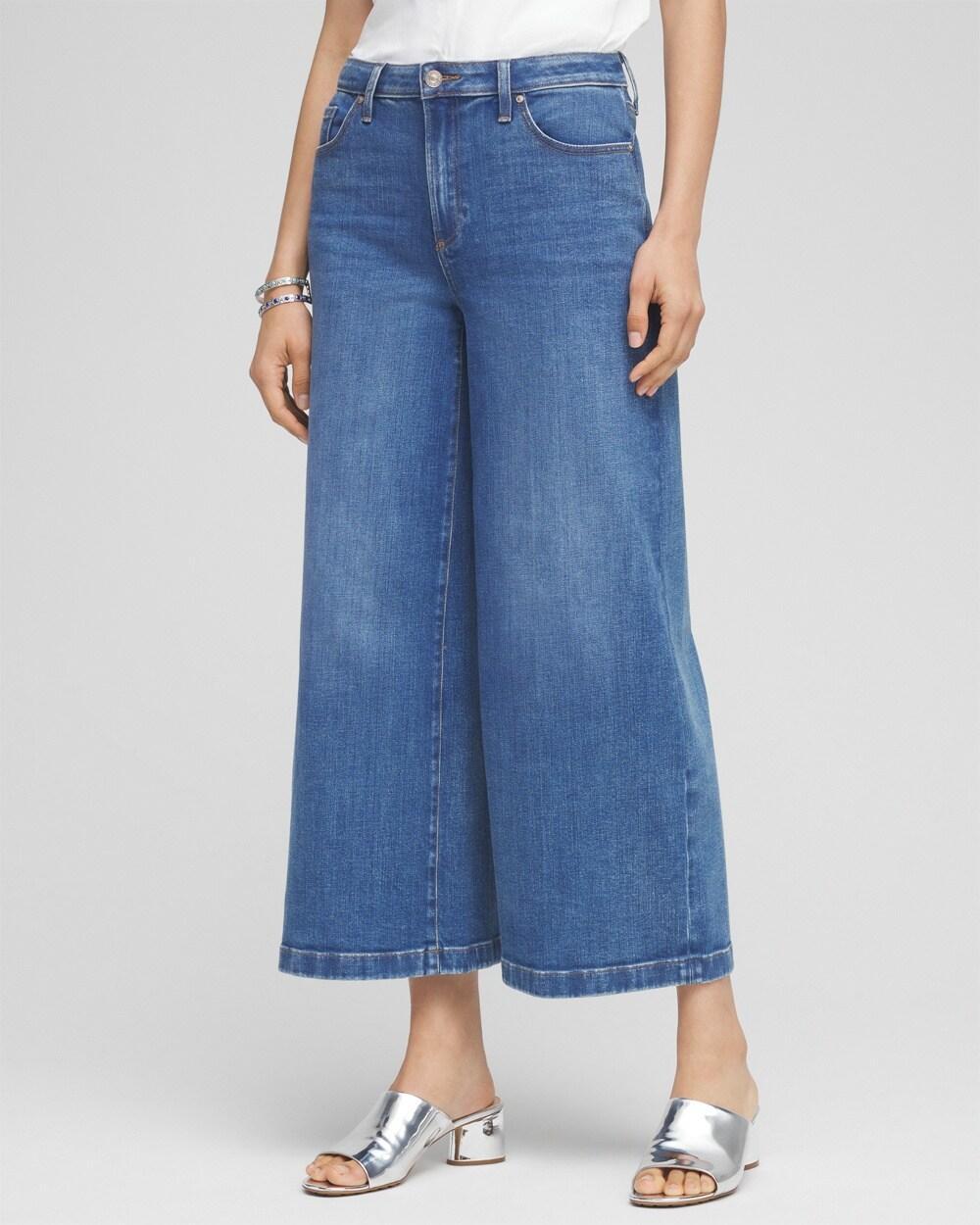 Women's High Rise Wide Leg Cropped Denim product image