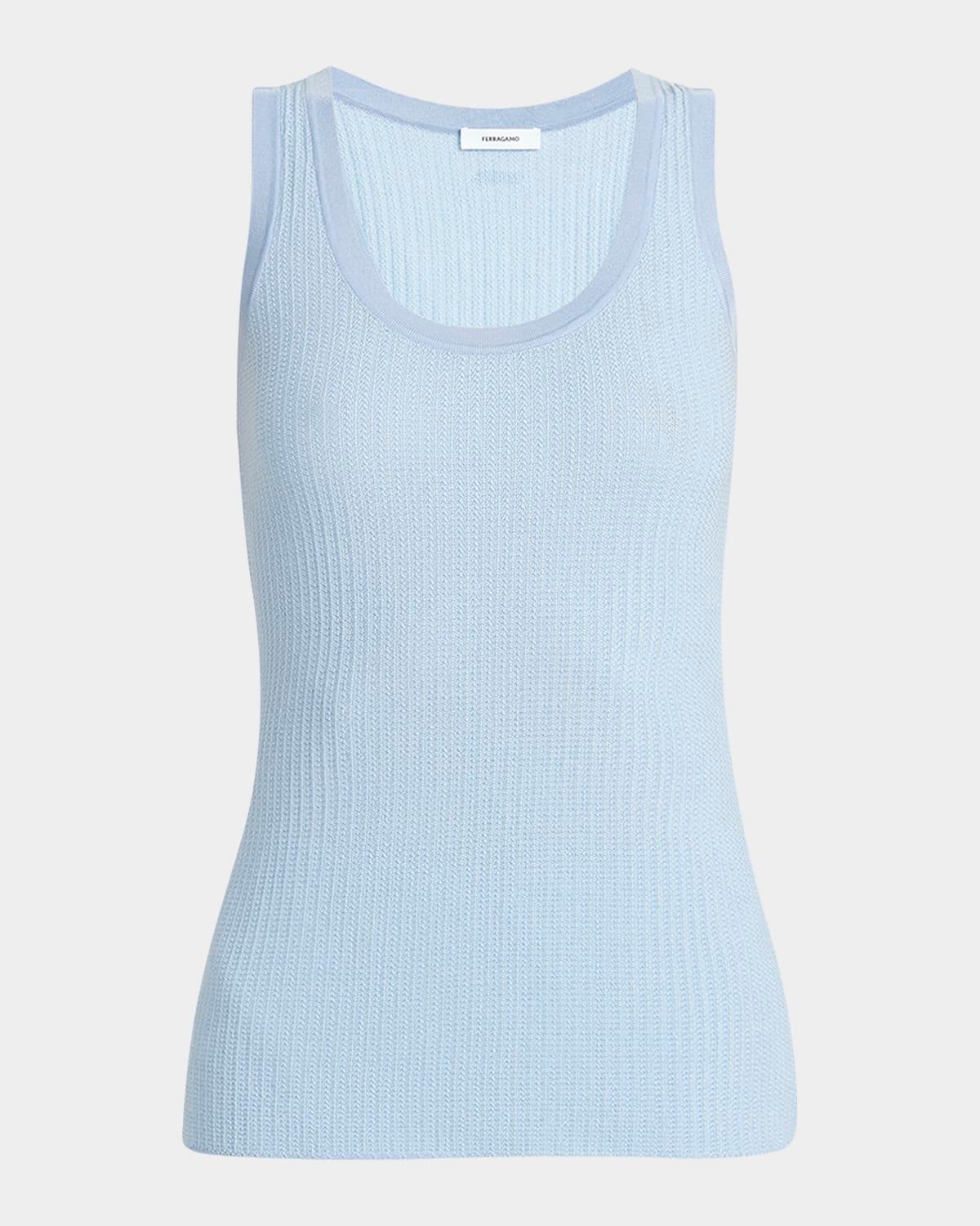 Cotton Silk Micro Jacquard Tank Top  Product Image