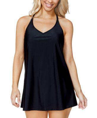 Island Escape Womens Solid Sunday Racerback Swimdress, Created for Macys Product Image