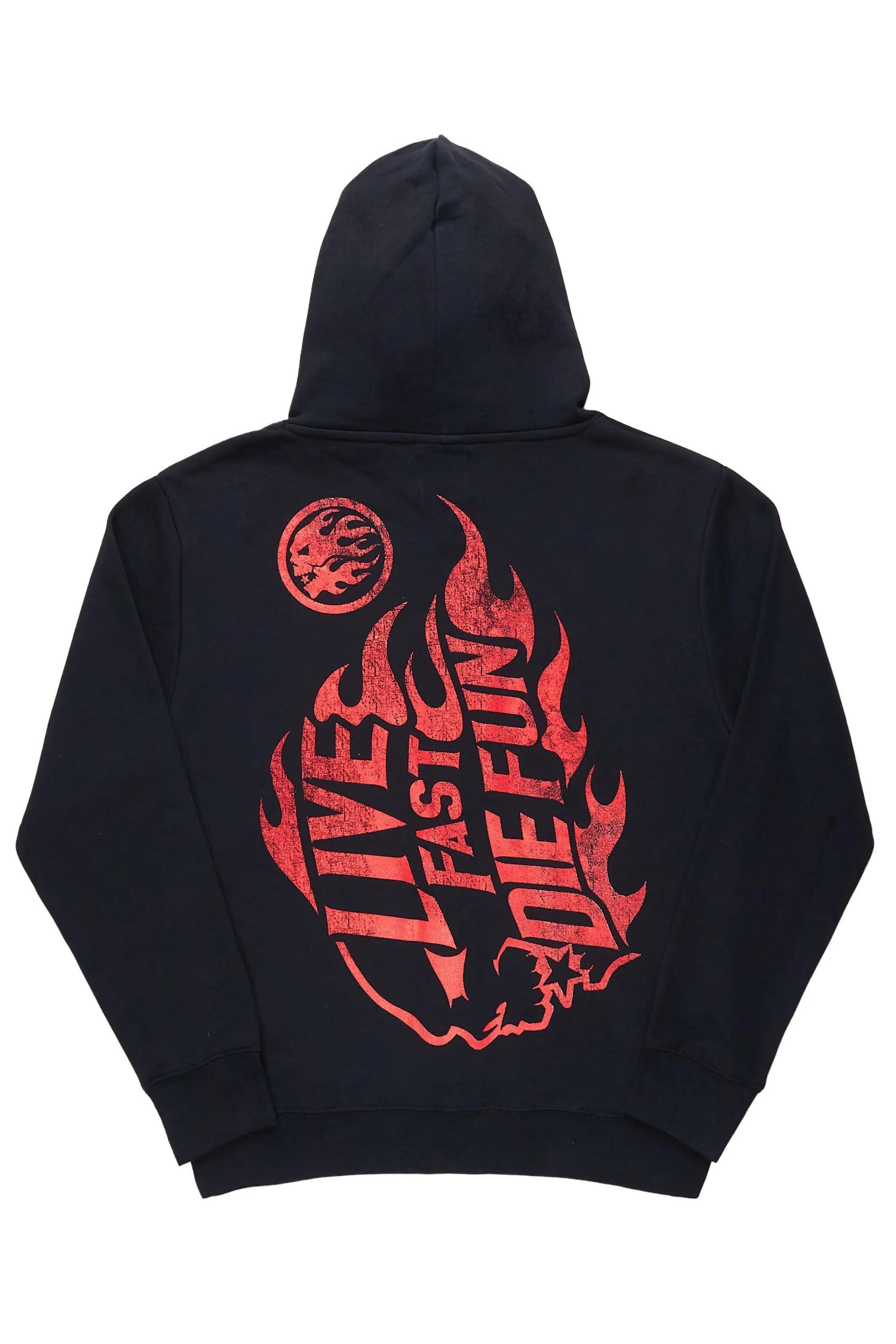 Live Fun Black Oversized Hoodie Female Product Image