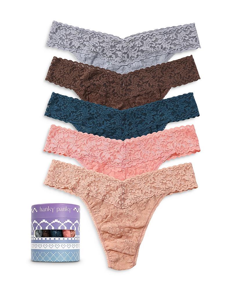 Signature Lace Original Rise Thong Fashion 5-Pack Product Image