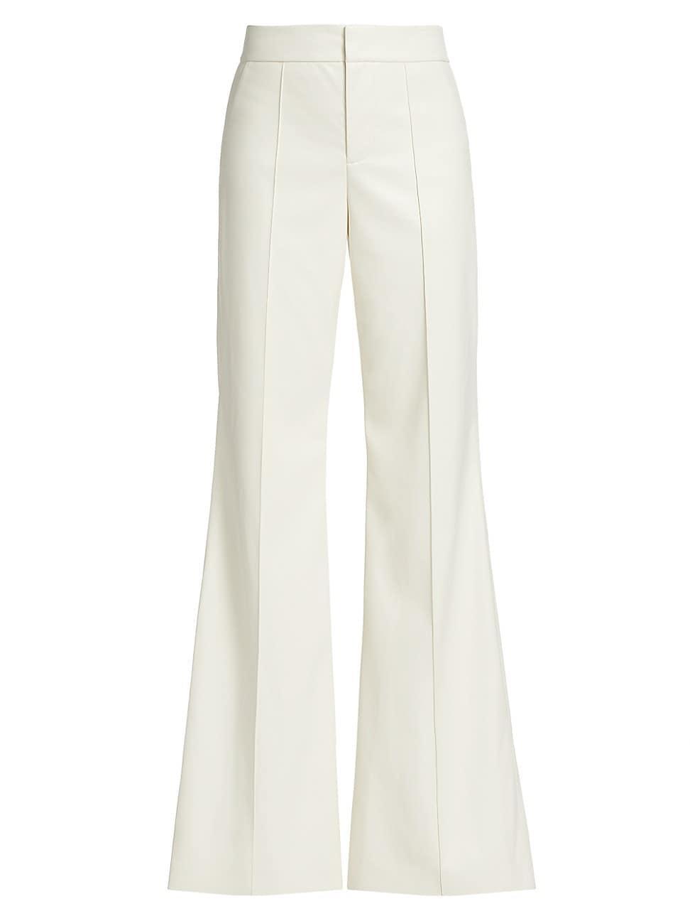 Alice + Olivia Dylan Faux Leather Pant in Ivory. - size 10 (also in 0, 4) Product Image