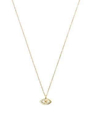 Moon & Meadow 14K Yellow Gold Evil Eye Pendant Necklace, 16 Product Image