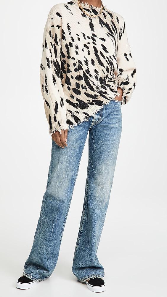 R13 Cheetah Oversized Crew Neck Sweater | Shopbop Product Image