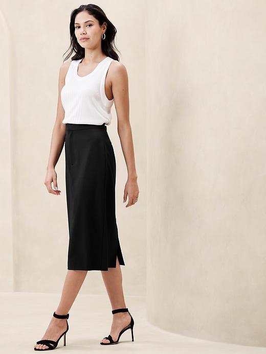 Sculpted Midi Pencil Skirt Product Image