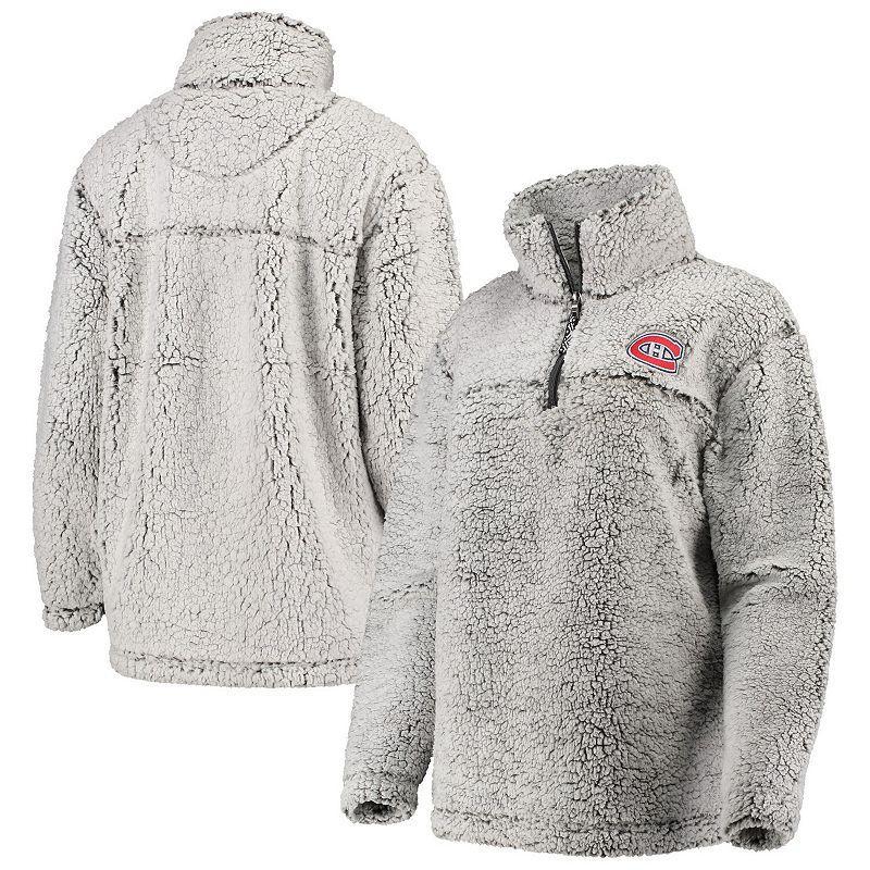 Womens G-III 4Her by Carl Banks Gray Montreal Canadiens Sherpa Quarter-Zip Pullover Jacket Product Image