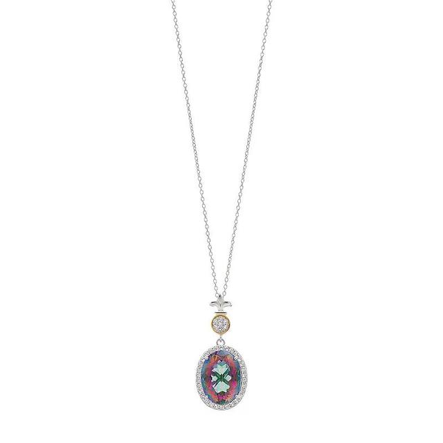 Rosabella Sterling Silver Rainbow Quartz & White Topaz Pendant Necklace, Womens Purple Product Image