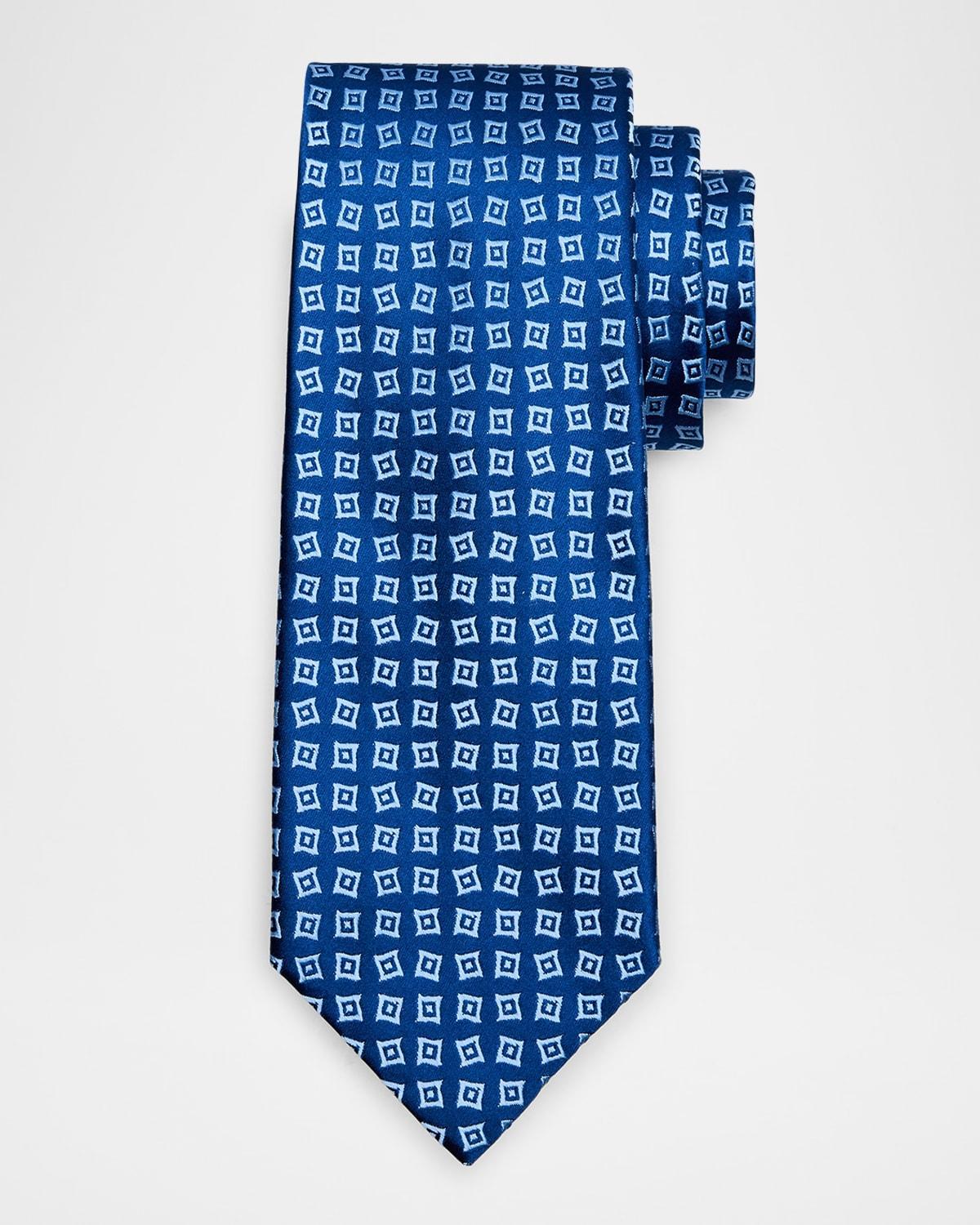 Mens Geometric Square Silk Tie Product Image