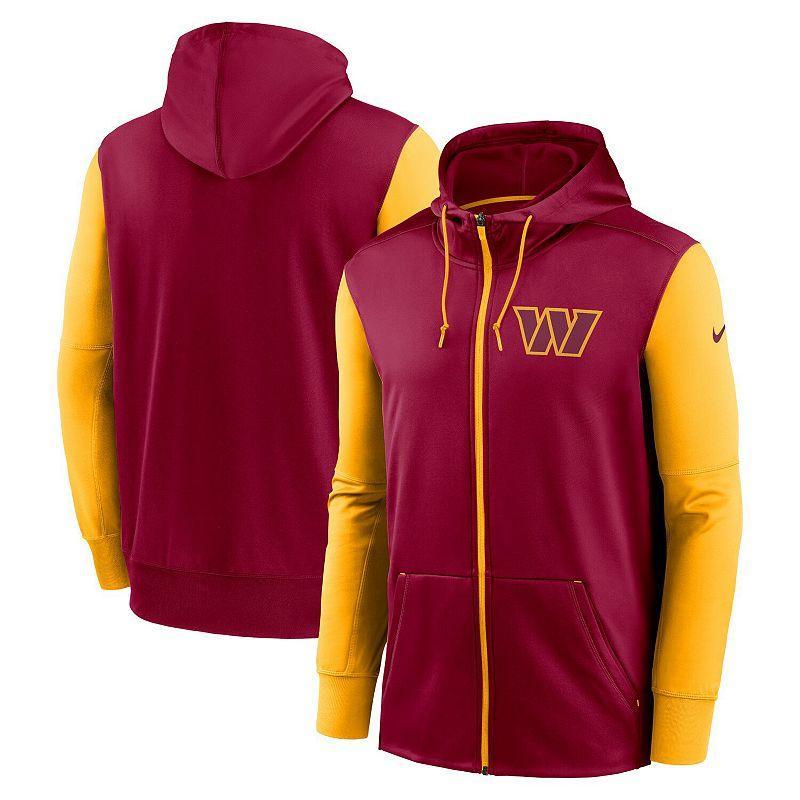 Mens Nike Burgundy Washington Commanders Performance Full-Zip Hoodie Product Image