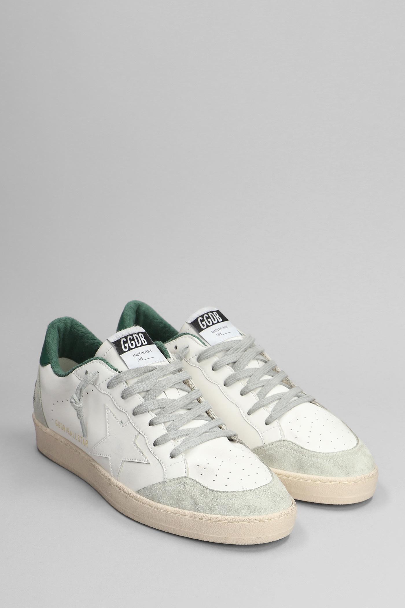 GOLDEN GOOSE Ball Star Sneakers In White Suede And Leather Product Image