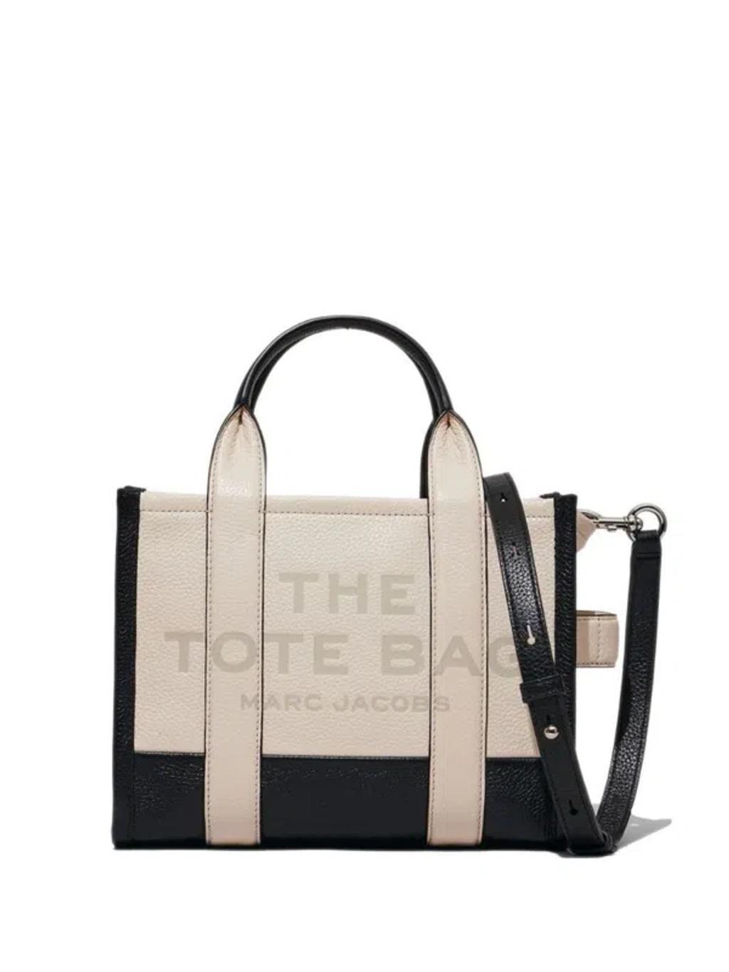 MARC JACOBS Beige Logo Tote Handbag For Women In White Product Image