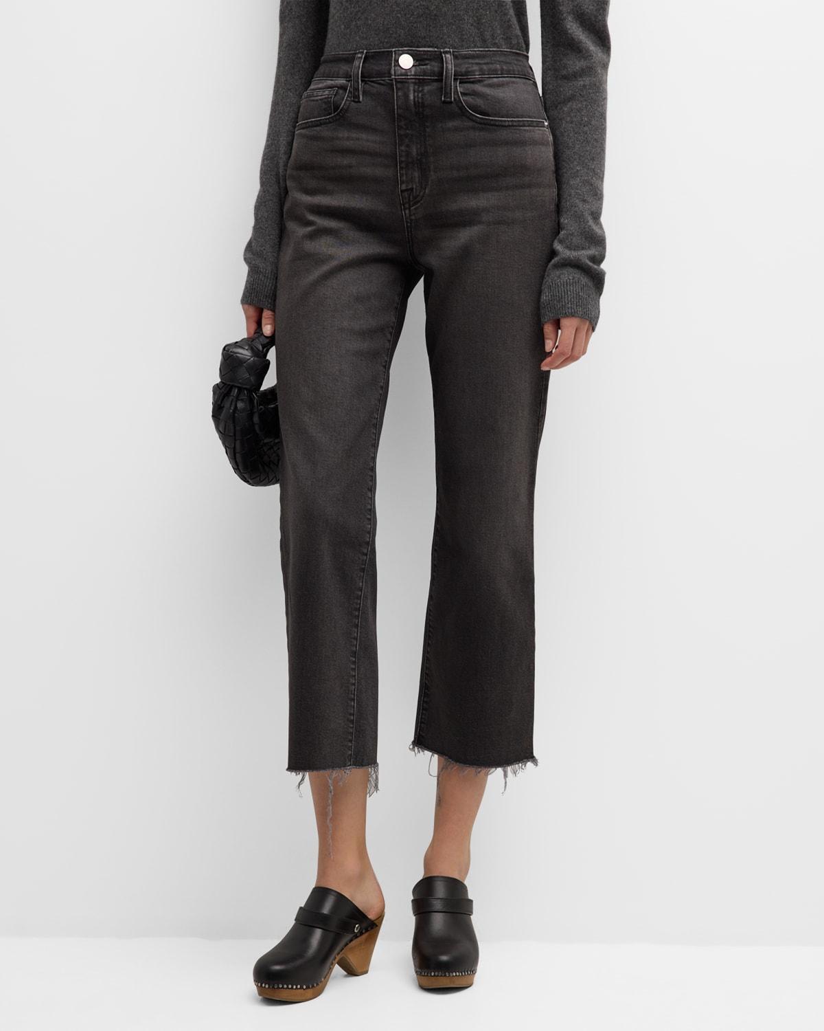 FRAME Le Jane Frayed Crop Straight Leg Jeans Product Image