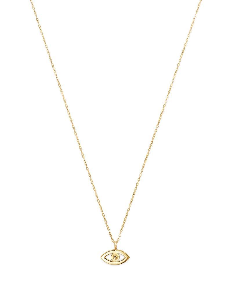 Moon & Meadow 14K Yellow Gold Evil Eye Pendant Necklace, 16 Product Image