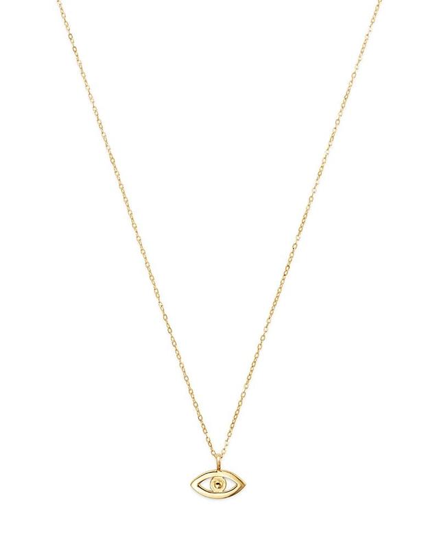 Moon & Meadow 14K Yellow Gold Evil Eye Pendant Necklace, 16 Product Image