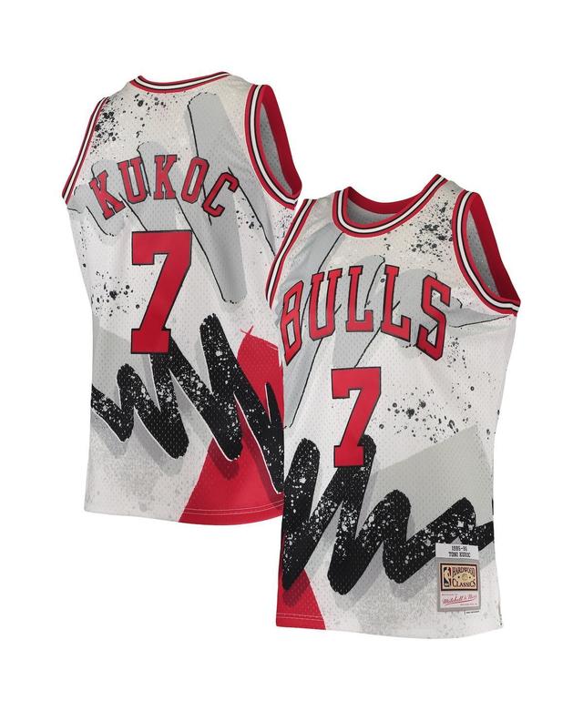 Mens Mitchell & Ness Toni Kukoc White Chicago Bulls Hardwood Classics 1995-96 Hyper Hoops Swingman Jersey - White Product Image