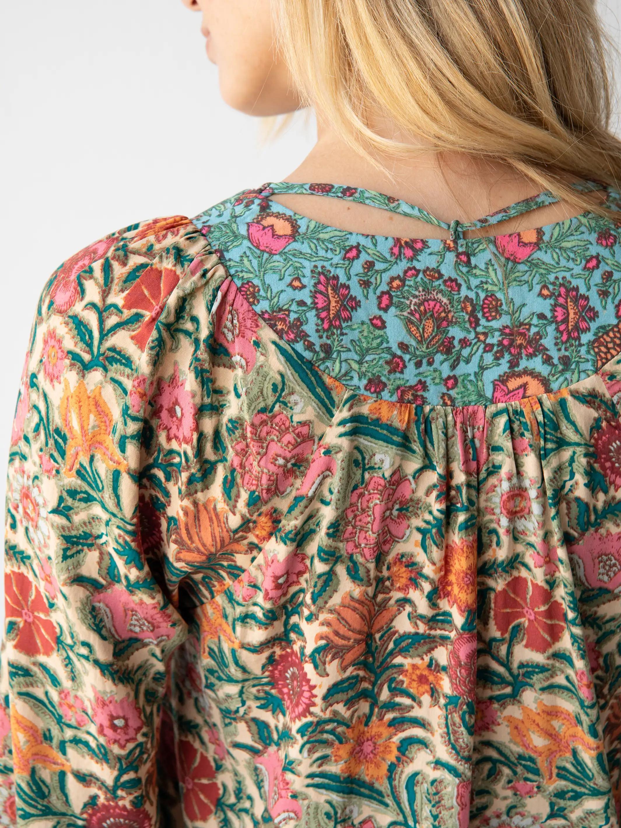 Rowan Top - Cream Turquoise Mix product image