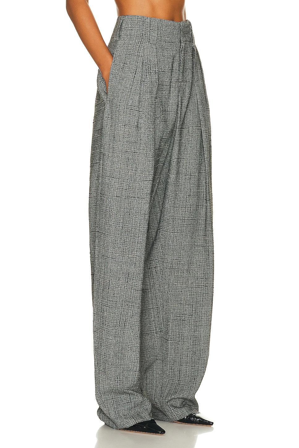 Bottega Veneta 3D Criss Cross Viscose Silk Trousers in Grey Product Image