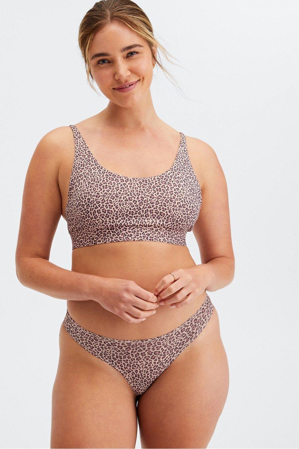 Fabletics Fine Touch Scoop Neck Bralette Womens Dusty Rosette Leopard Spot plus Size 4X Product Image