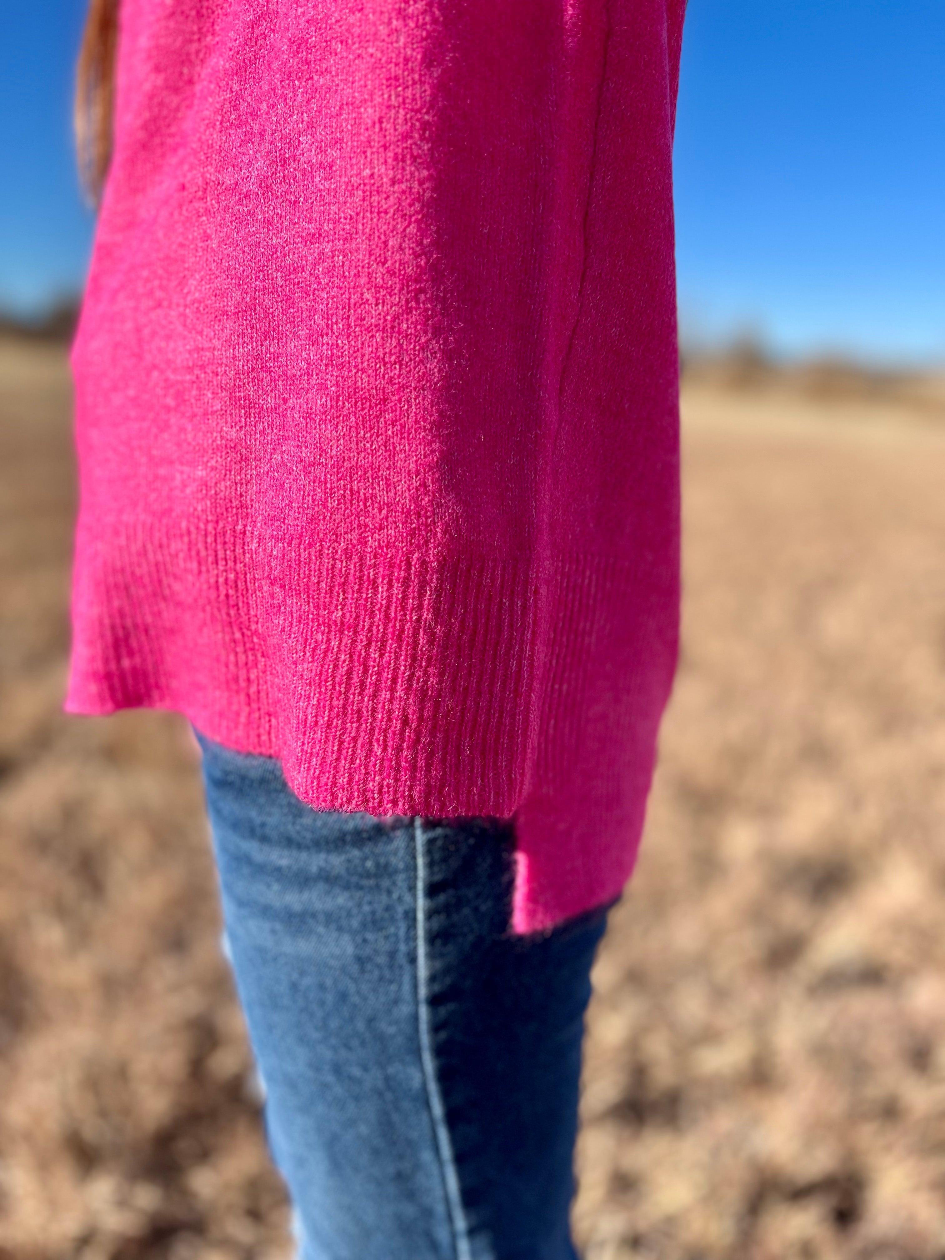 Don't Pick My Pockets Fuchsia Sweater Product Image