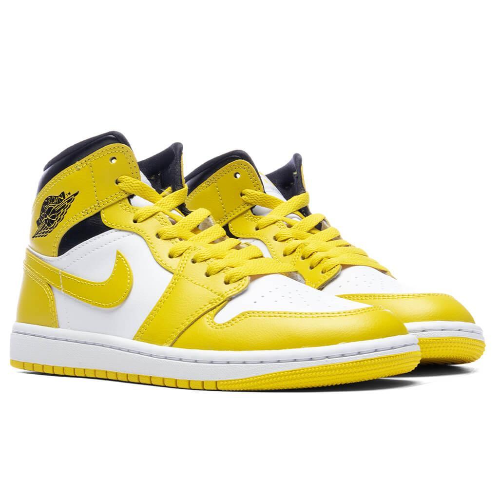 Air Jordan 1 Mid Women's - White/Vivid Sulfur/Black Female Product Image