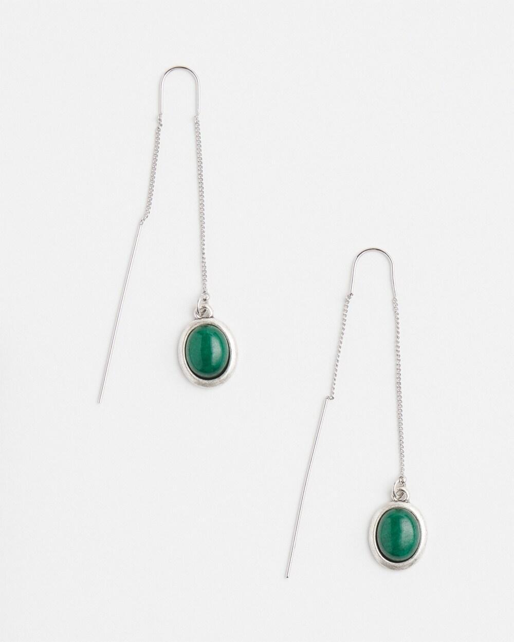 No Droop Green Quartz Threader Earrings   Chico's - Green - Women Product Image