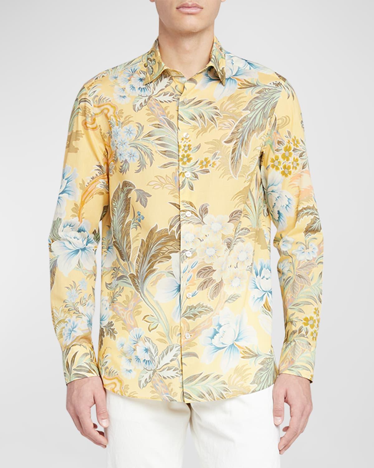 Men's Floral Print Dress Shirt Product Image