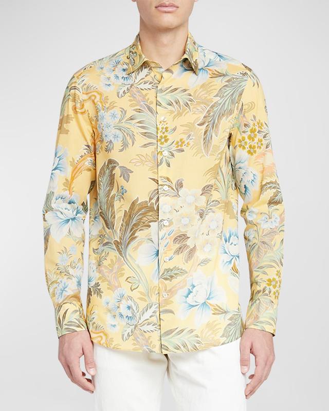 Mens Floral Print Dress Shirt Product Image