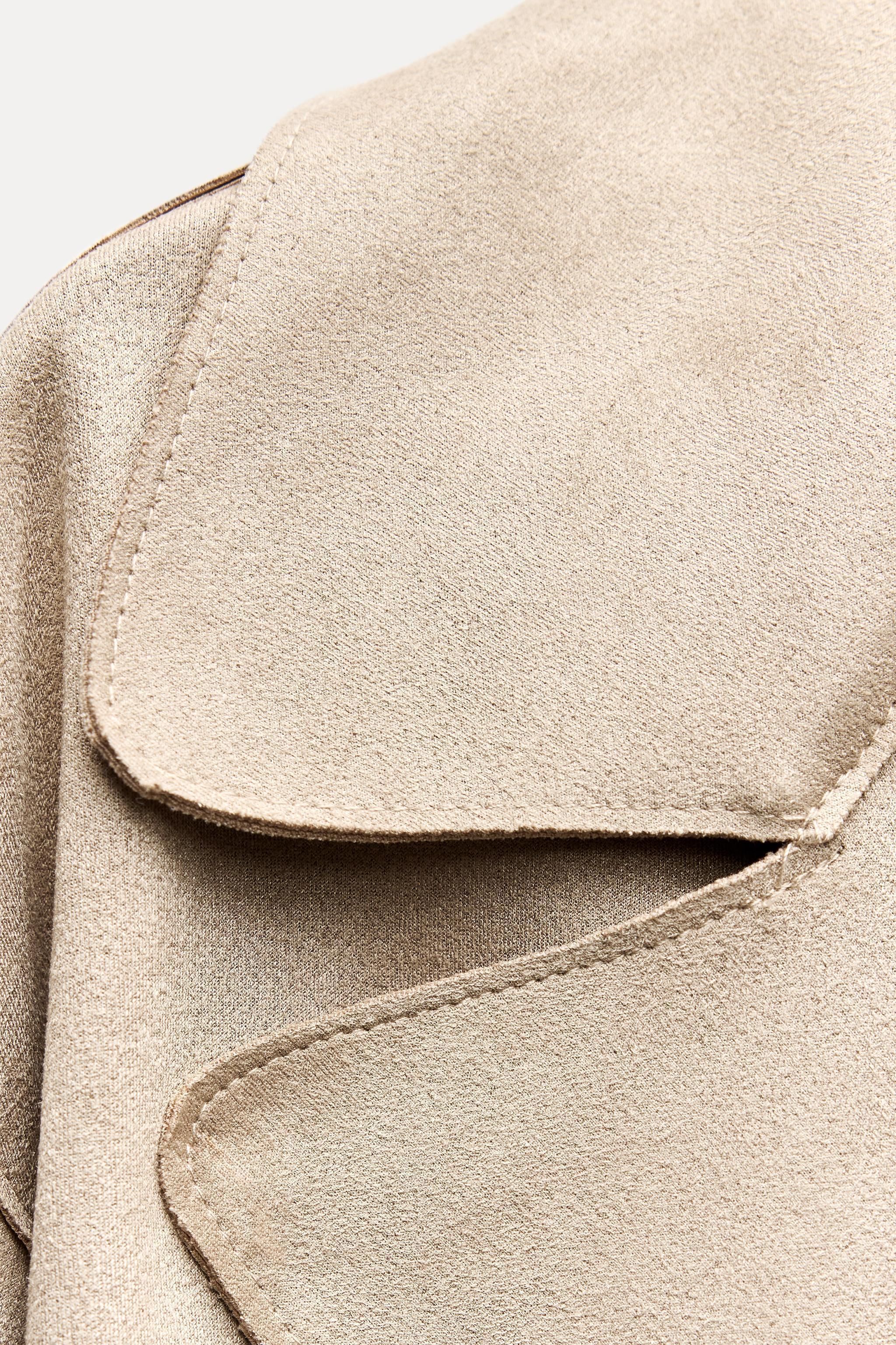 FAUX SUEDE TRENCH COAT Product Image