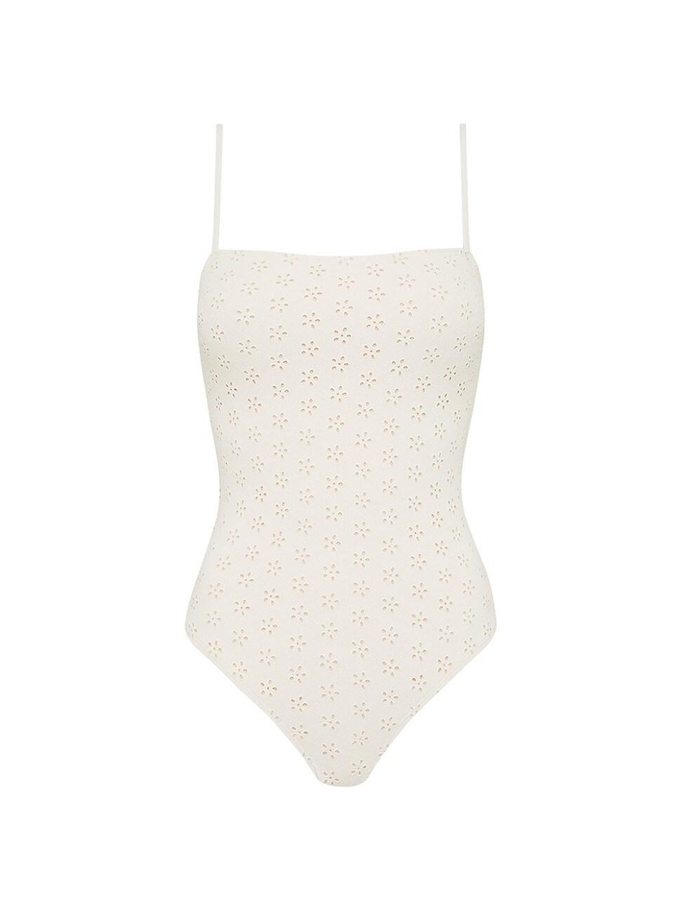 Womens Broderie One-Piece Swimsuit Product Image