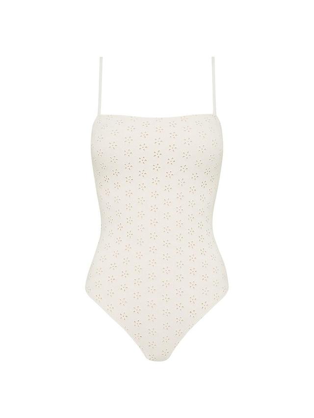 Womens Broderie One-Piece Swimsuit Product Image