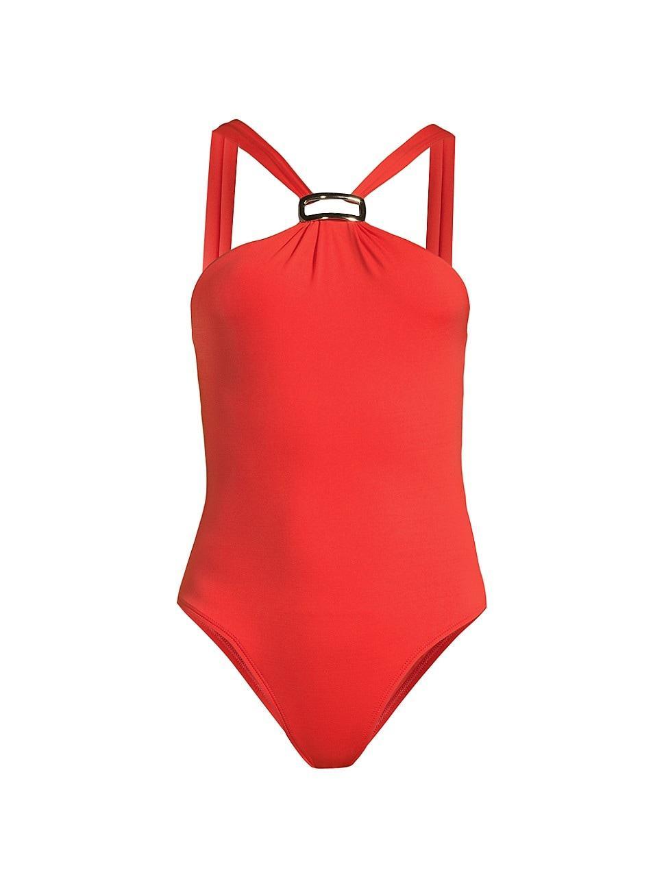 Womens Halter One-Piece Swimsuit Product Image