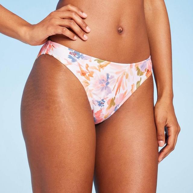 Womens Low-Rise Cheeky Bikini Bottom - Shade & Shore Floral Print XS Product Image