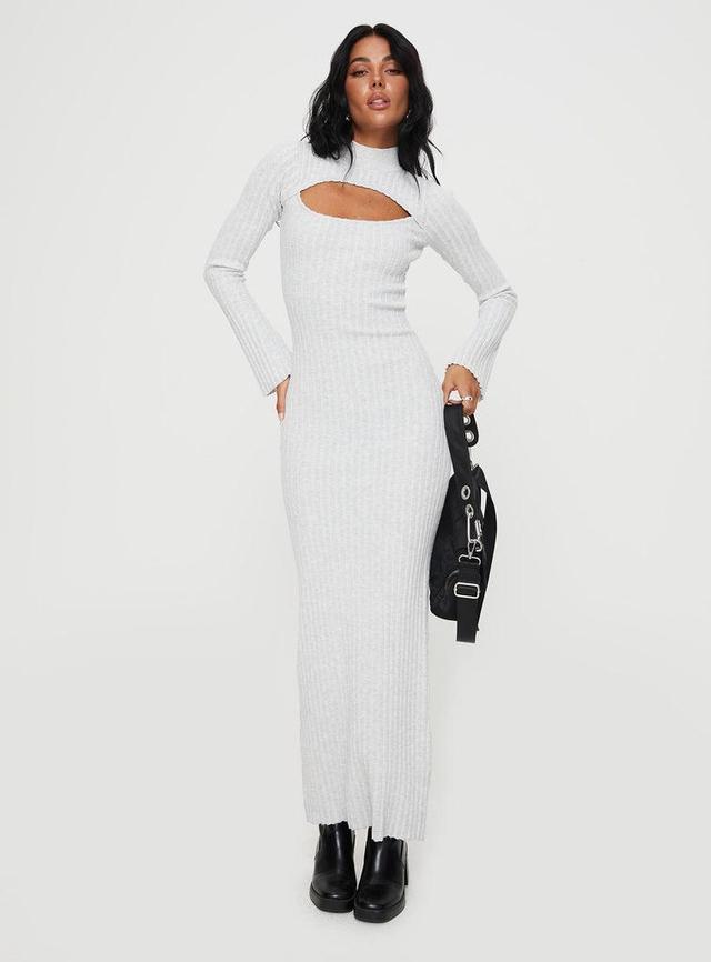 Karia Long Sleeve Maxi Dress Grey Product Image