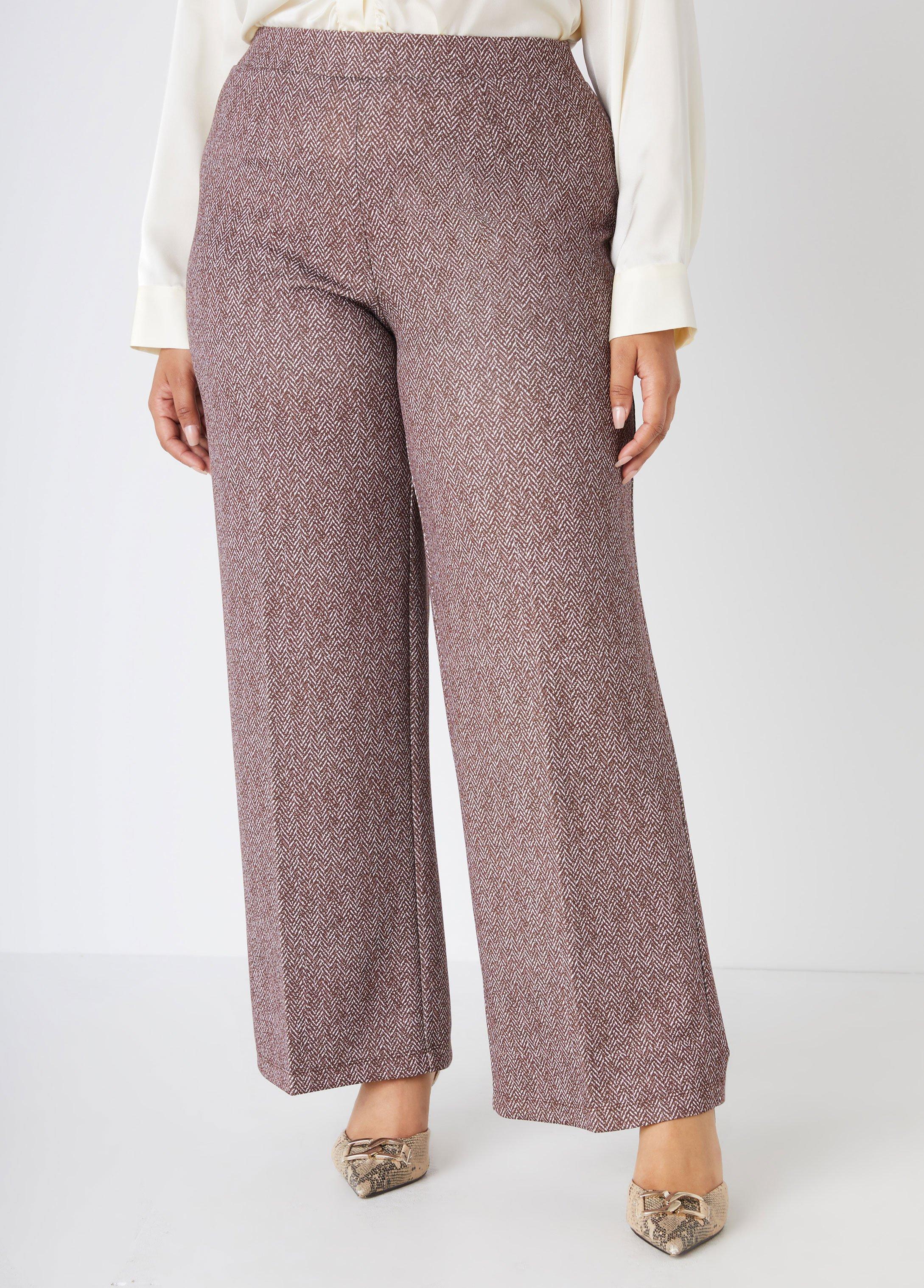 Herringbone Wide Leg Pants Product Image