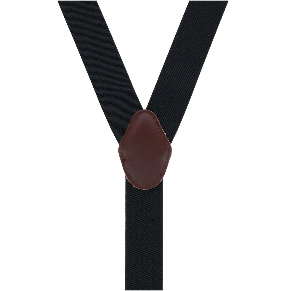 CTM Men's 1.375 Inch Wide Solid Color Y-Back Double Clip-End Suspenders Product Image