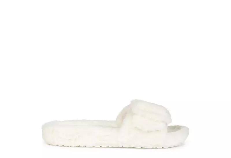 Journee Collection Womens Shadow Faux Fur Slide Slipper Product Image