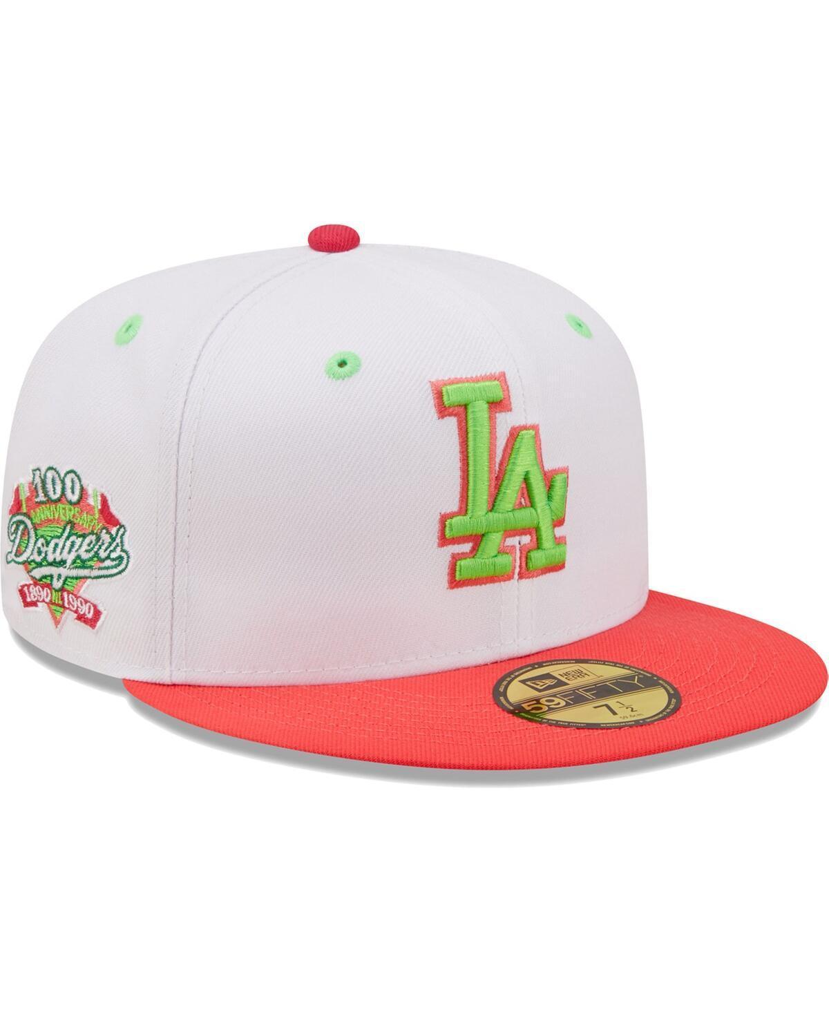 Mens New Era White Los Angeles Dodgers 100Th Anniversary Strawberry Lolli 59Fifty Fitted Hat - White Product Image