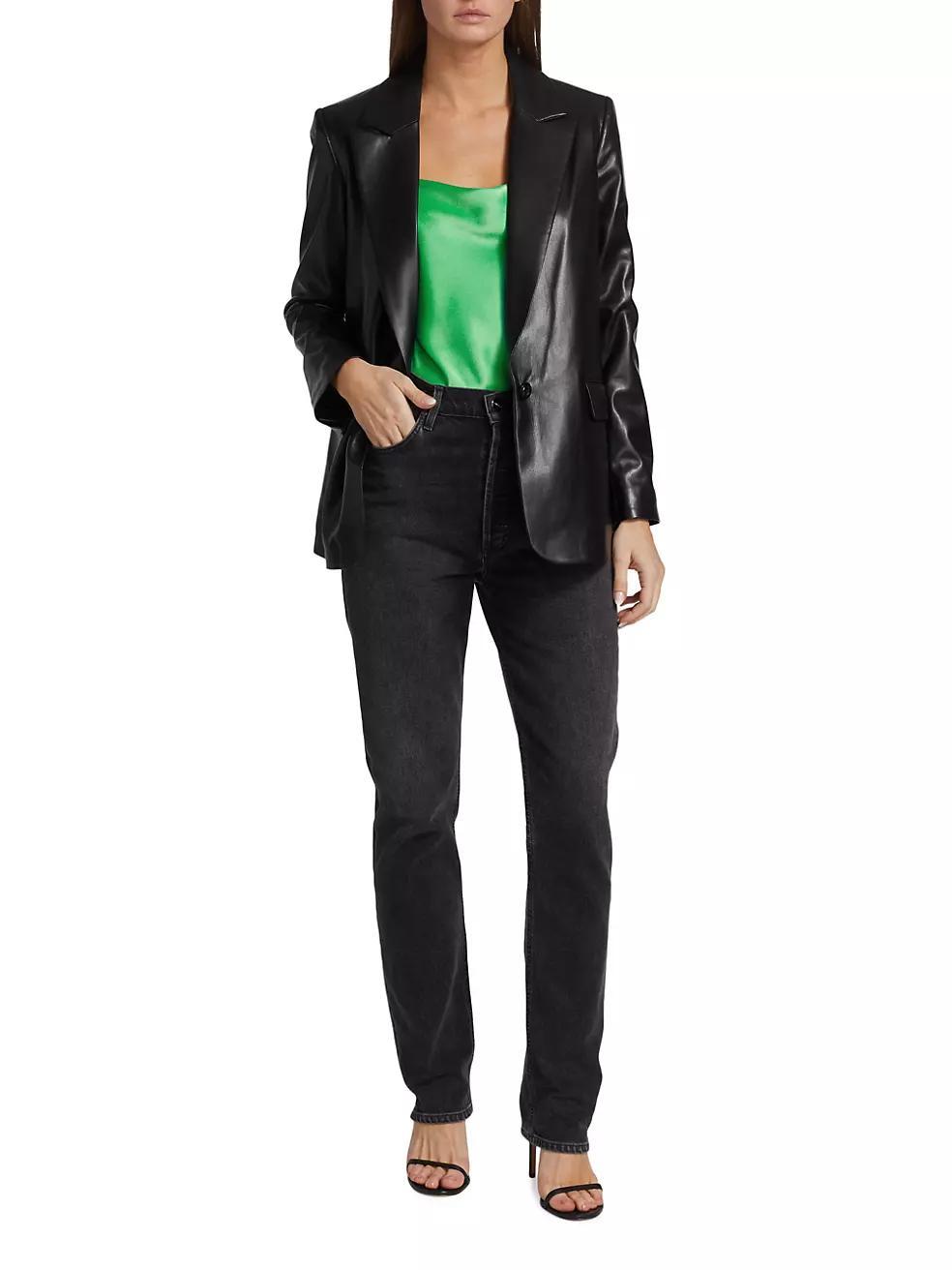 Denny Vegan Leather Blazer Product Image